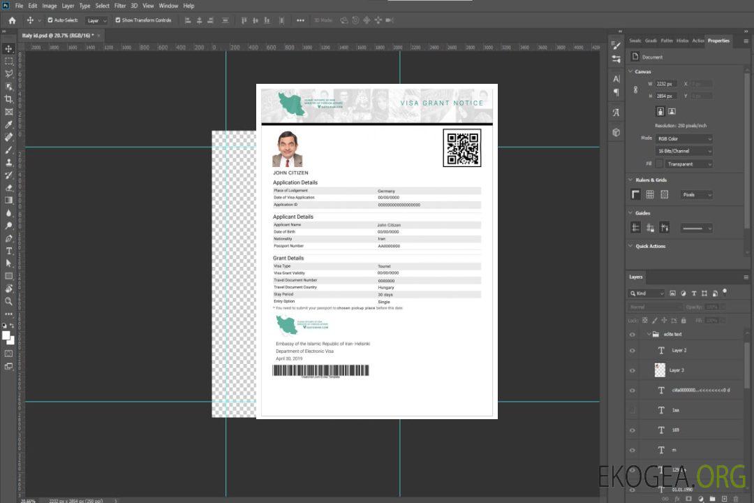 Visa électronique IRAN template Visa électronique IRAN template